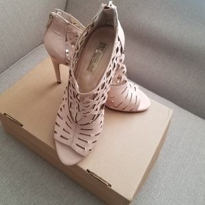 Pink (Blush) INC Open Toe Booties with Heel